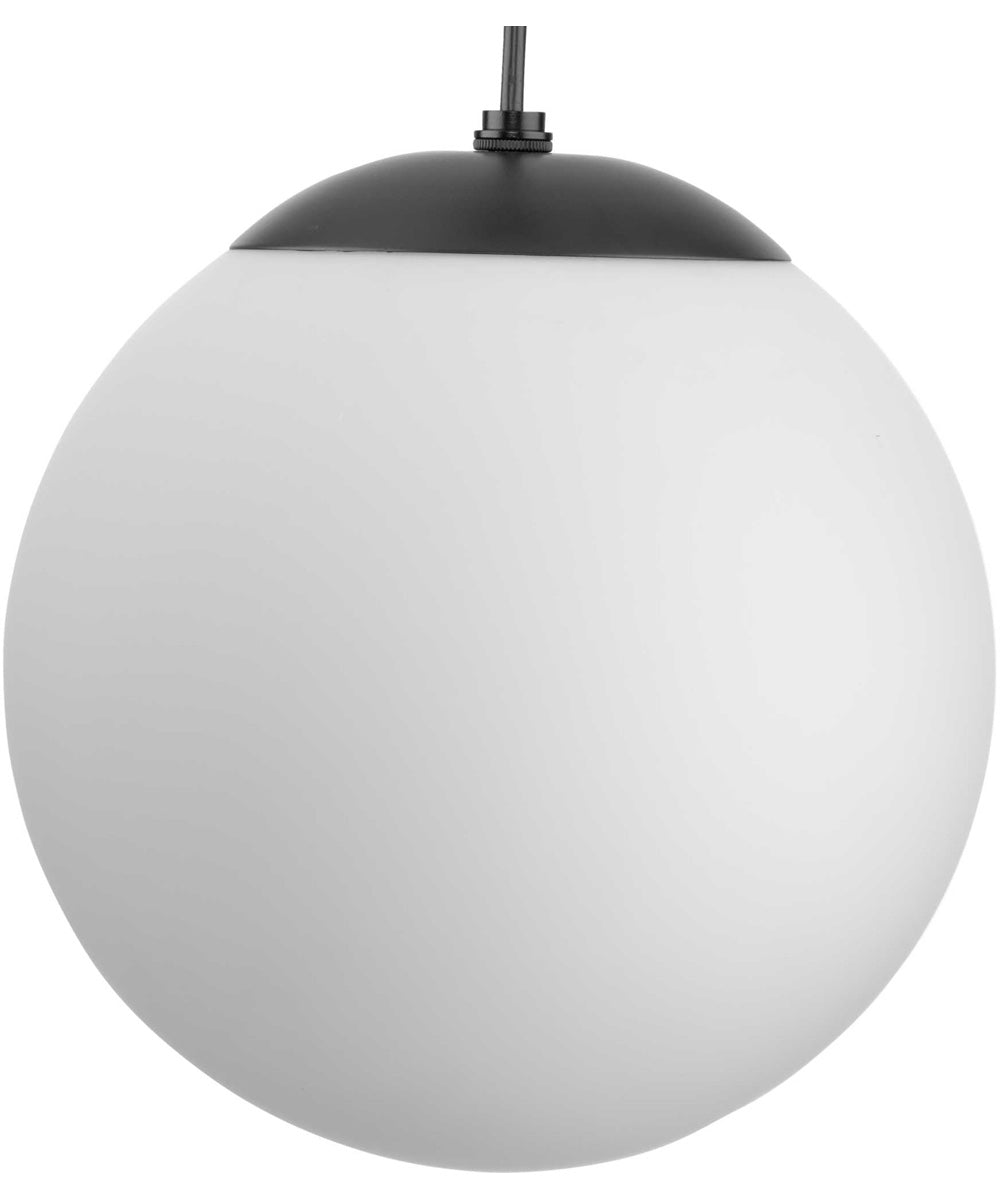 Atwell Opal Glass Globe Medium Hanging Pendant Light Matte Black
