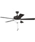 EOS 2 Light Frosted White Bowl 52" Ceiling Fan 2-Light Fan Flat Black