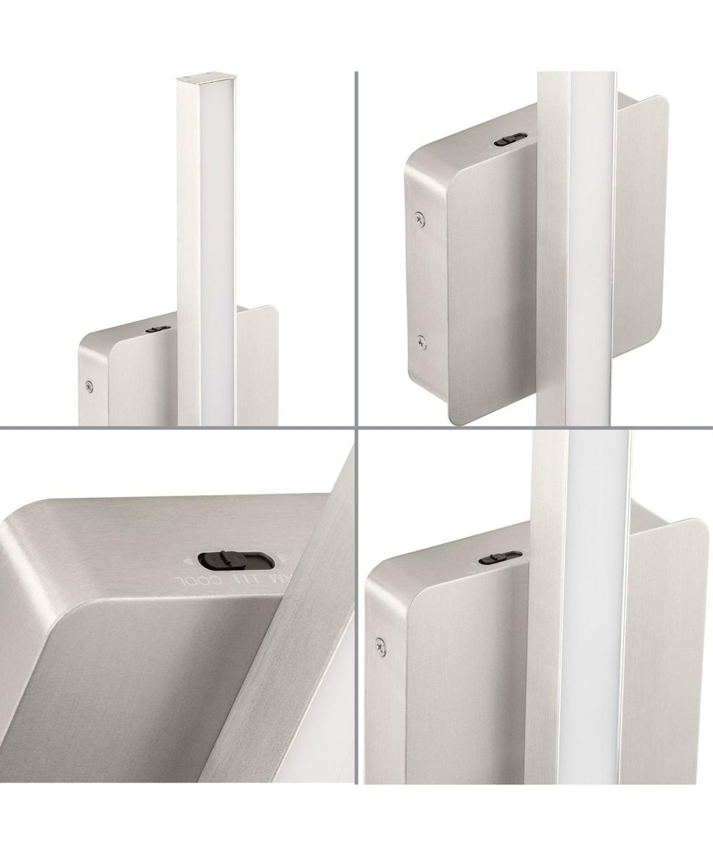 Phase 4 16 in. Small Modern Integrated 3CCT Integrated LED Linear Vanity Light Brushed Nickel