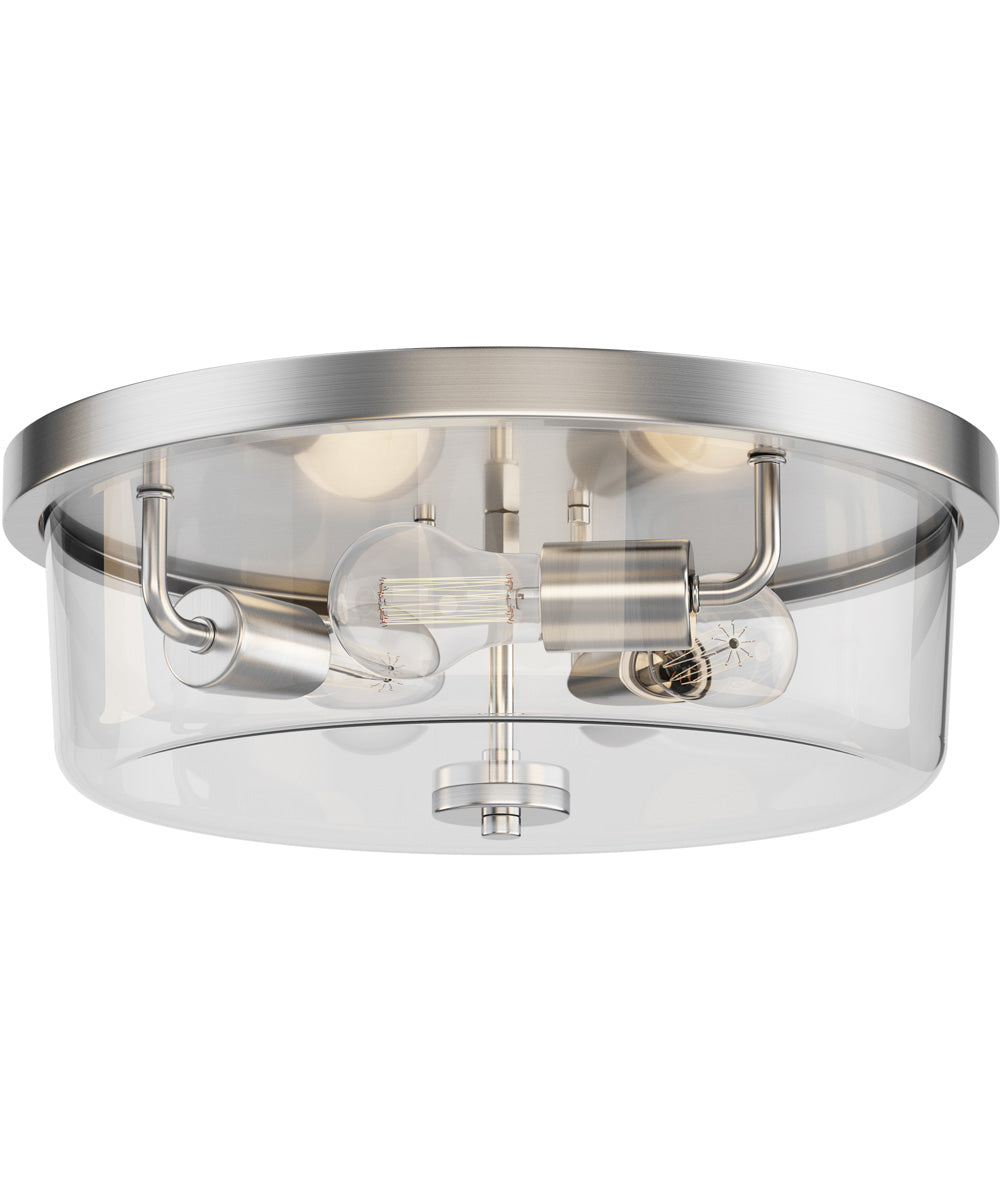 Fuller 3-Light Flush Mount Satin Nickel