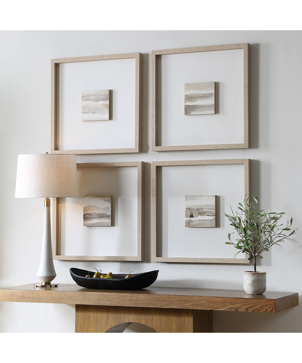 Studying Sepia Hand Painted Canvases Set of 4
