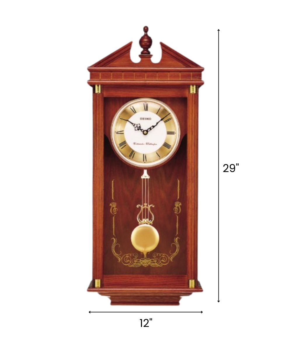 12"H Chime Wall Clock with Pendulum