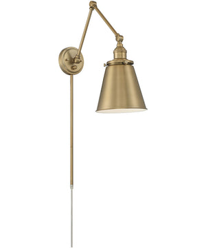 Bayard 1-Light Plug-In Plug In Portable Wall Burnished Brass, 8"W