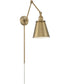 Bayard 1-Light Plug-In Plug In Portable Wall Burnished Brass, 8"W