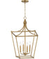 Clifton 4-Light Pendant Natural Aged Brass