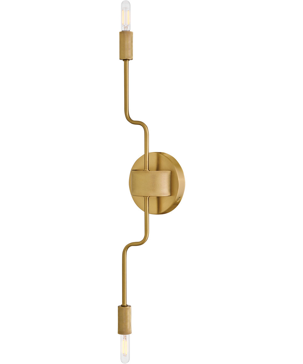 Austen 2-Light Medium Two Light Sconce in Lacquered Brass