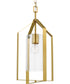 Vertex 1-Light  Clear Glass Contemporary Foyer Light Brushed Gold