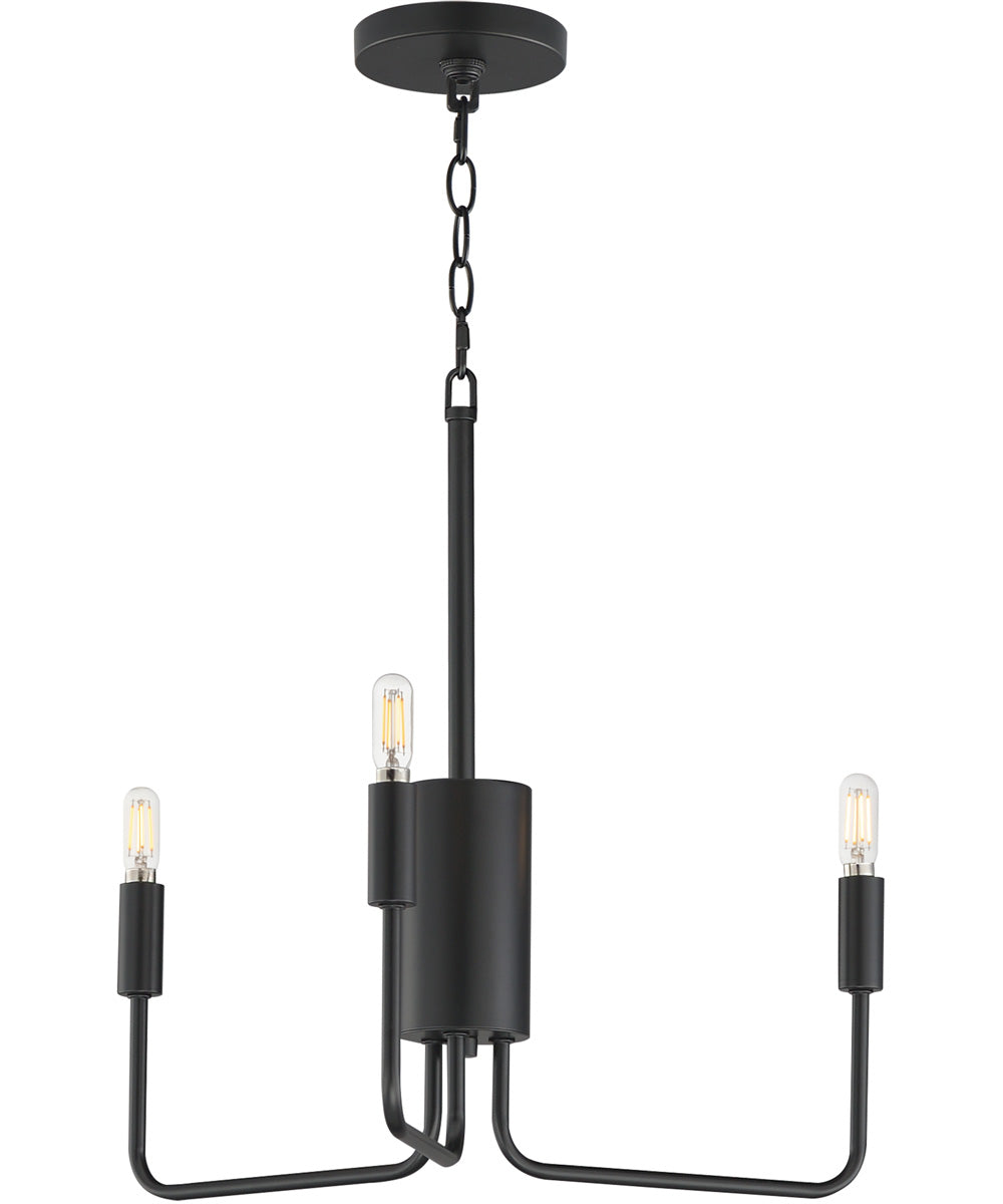 Abner 3-Light Chandelier Black