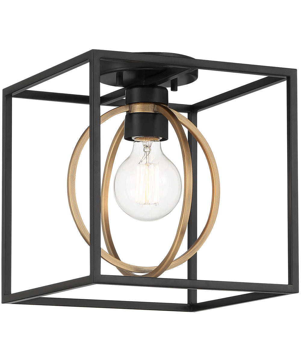 Kew Gardens 1 Light Semi Flush Matte Black