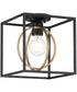 Kew Gardens 1 Light Semi Flush Matte Black