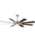 Helm 72 inch Indoor Fan w LED Light Kit Satin Nickel