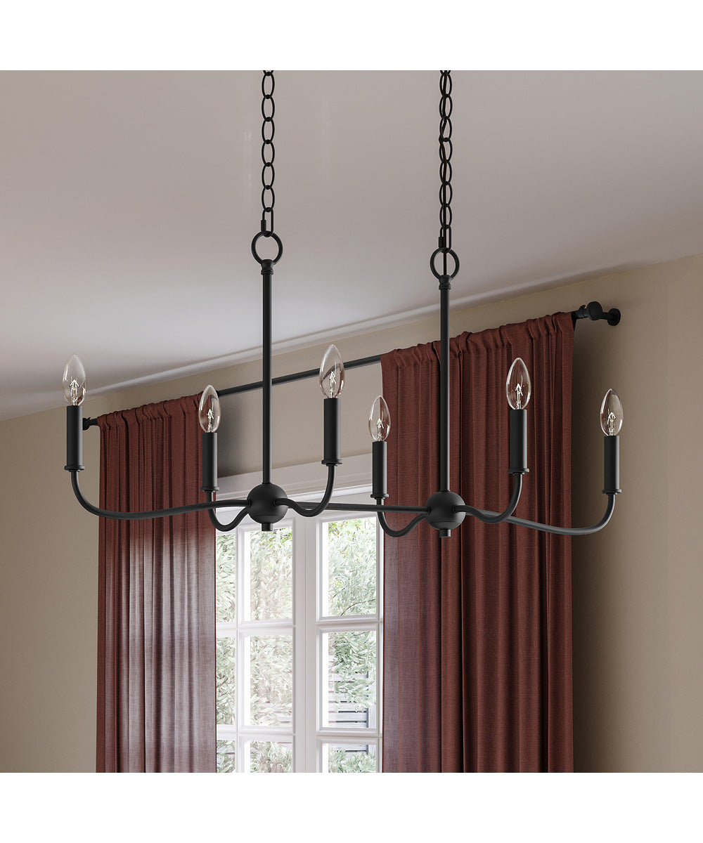 Ilia 6-Light Island Chandelier Matte Black