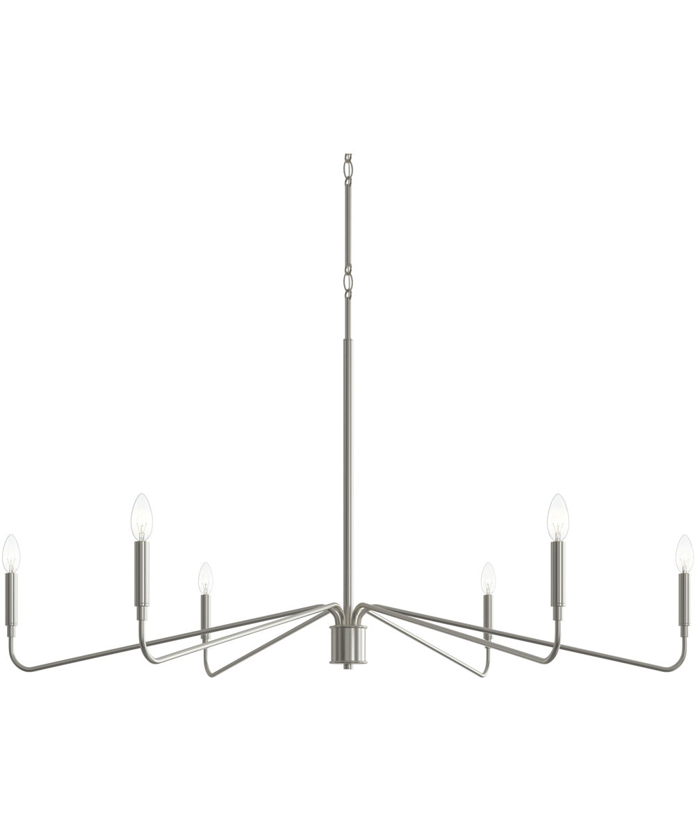 Pilar Extra Large 6-Light Chandelier Brushed Nickel