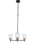 Council 3-Light Lighting Flat Black/Satin Brass