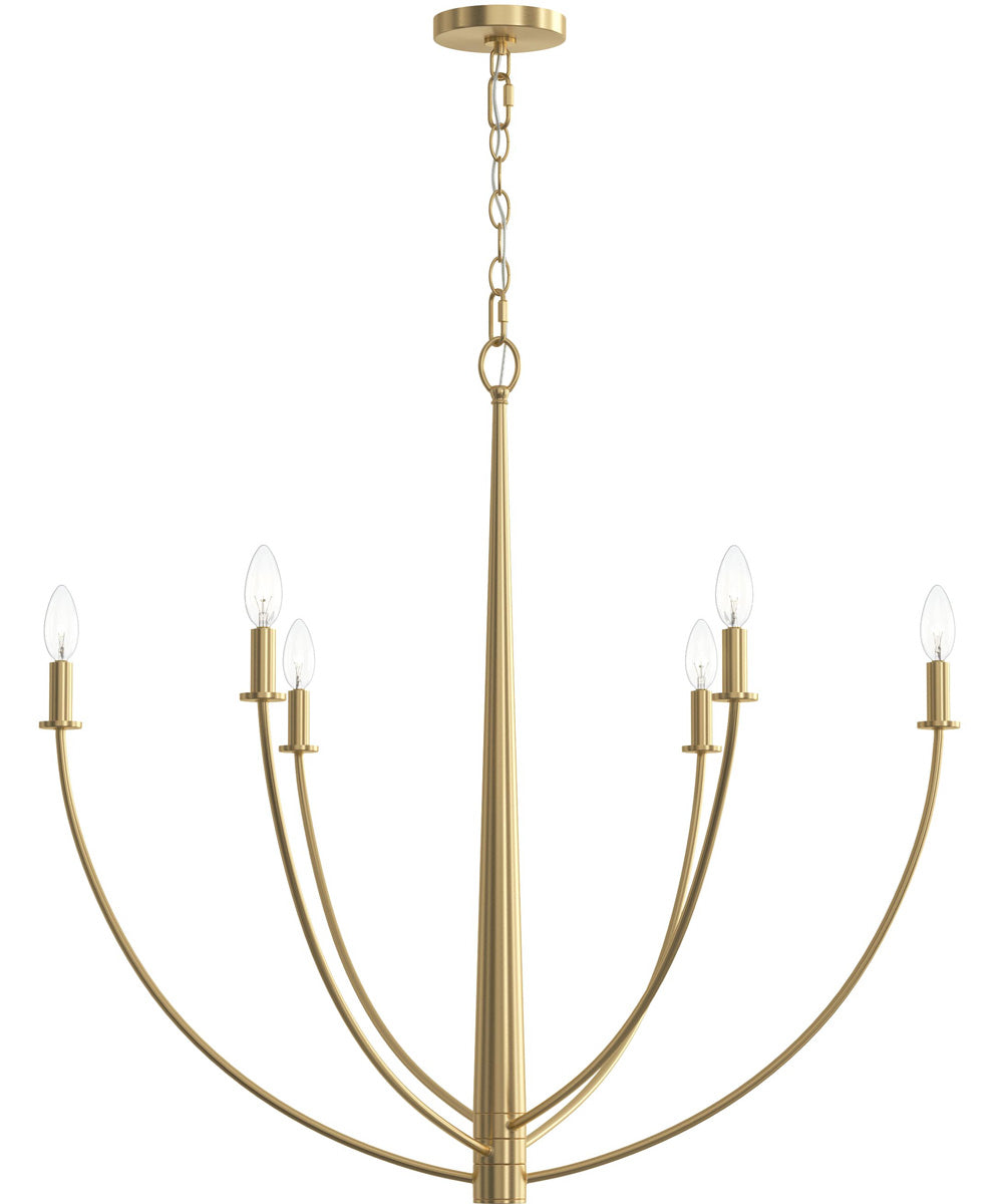 Jheni 6-Light Large Chandelier Brushed Gold