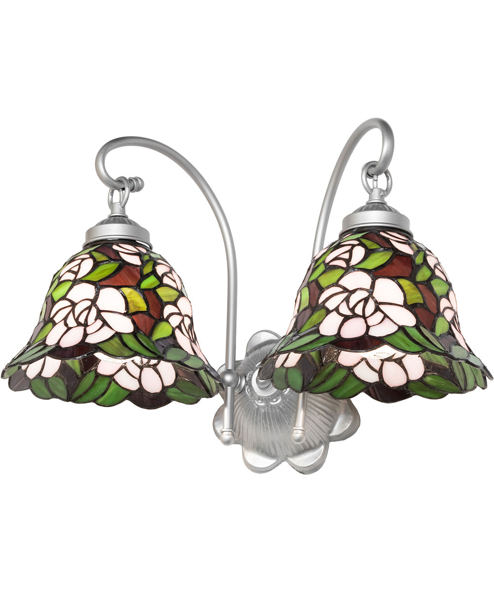 18" Wide Begonia 2 Light Wall Sconce