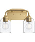 Ilia 2-Light Bath Vanity with Clear Glass Shade Brushed Gold
