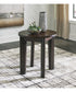 Korestone 2 Round End Table Dark Brown