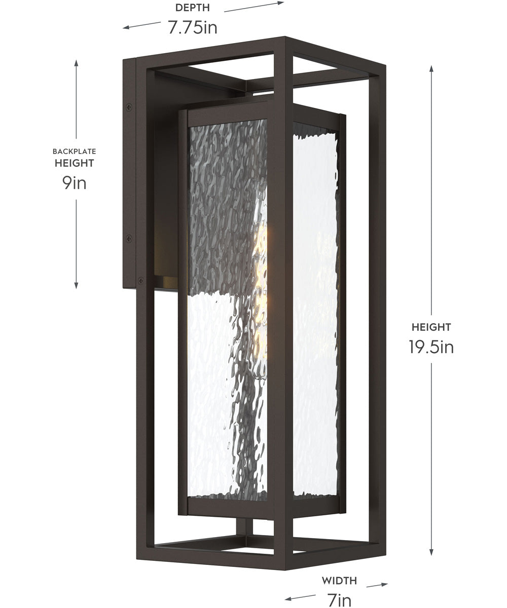 Shaw 19.5 inch 1 Light Outdoor Wall Light with Clear Glass Antique Bronze