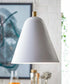 MoDRN 7"W 1-Light Scandinavian Mini-Pendant Light Fixture, White Metal Finish