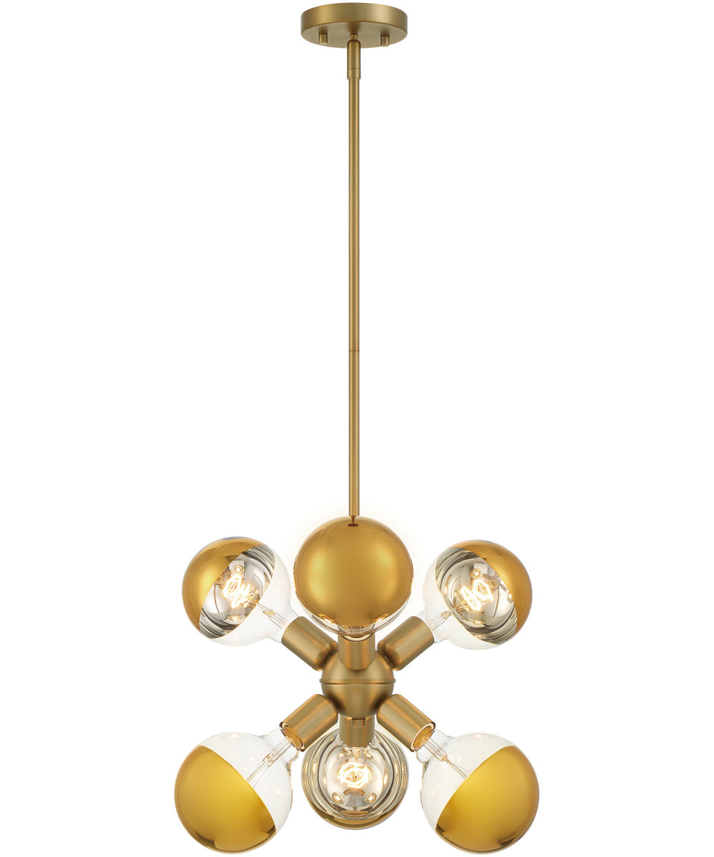 Gambit 6 Light Pendant Brushed Gold