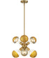 Gambit 6 Light Pendant Brushed Gold