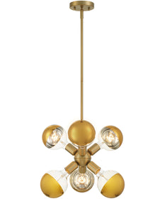 Gambit 6 Light Pendant Brushed Gold