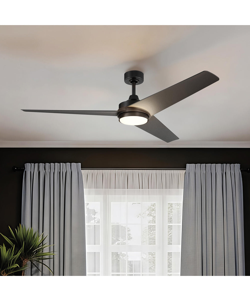 Velto 60-in. 3-Blade LED Modern Ceiling Fan Matte Black