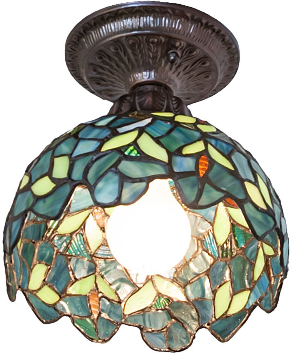 8" Wide Nightfall Wisteria Flushmount