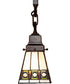 5" Square Diamond Band Mission Mini Pendant