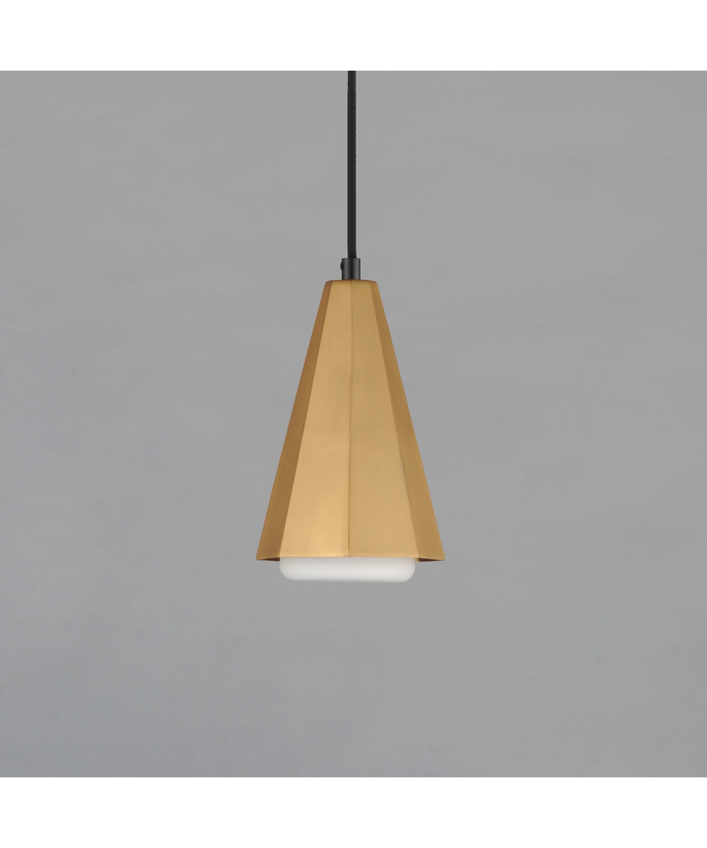 Rizzo Single Pendant Black / Antique Brass