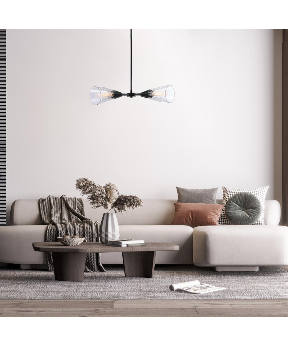 Norro 4 Light Chandelier  Matte Black