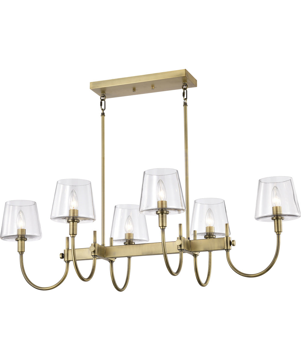 Brookside 6-Light Pendant Vintage Brass