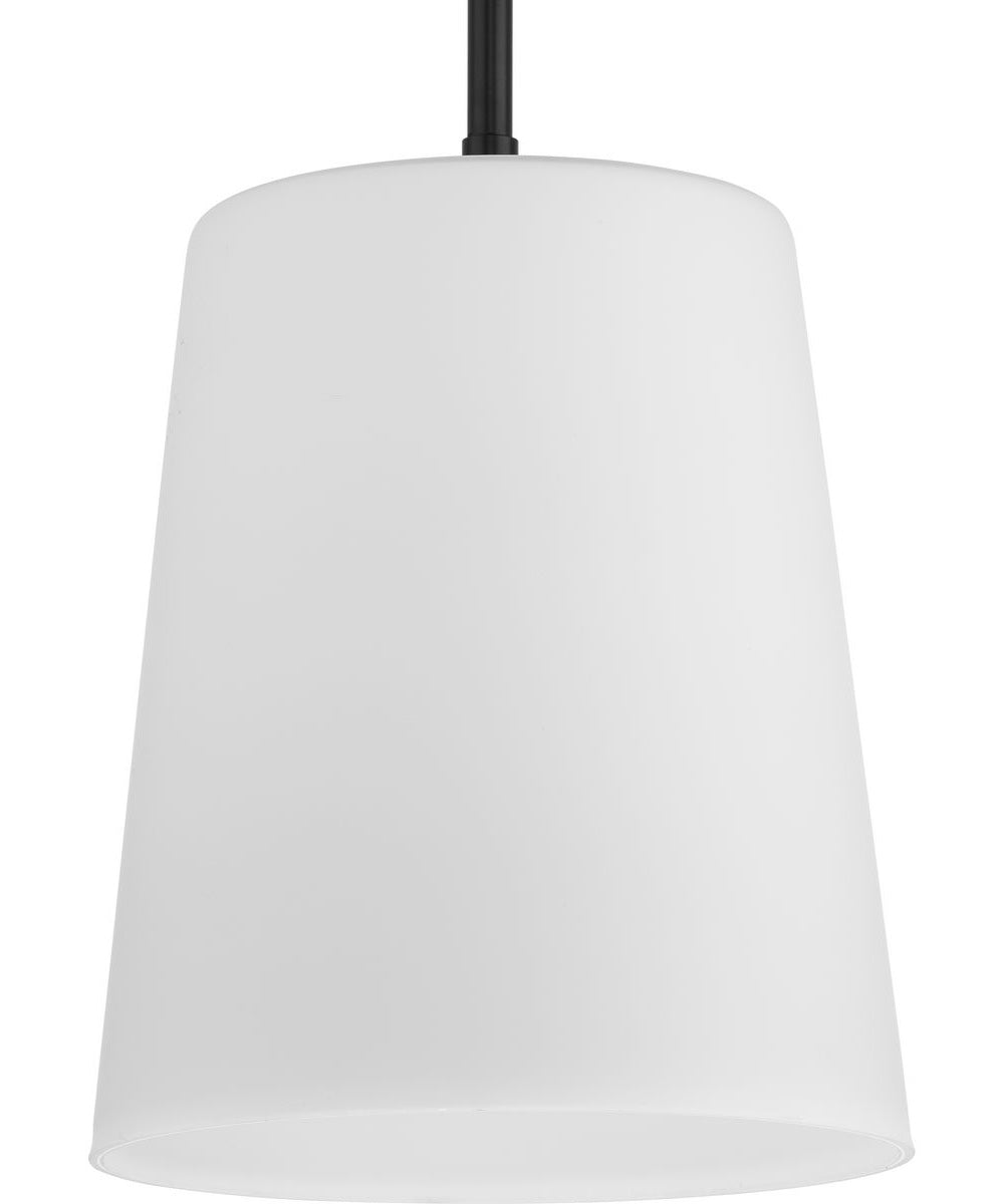 Clarion 1-Light Etched White Pendant P500429 Matte Black