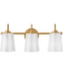 Honey 3-Light Medium Three Light Vanity in Distressed Brass