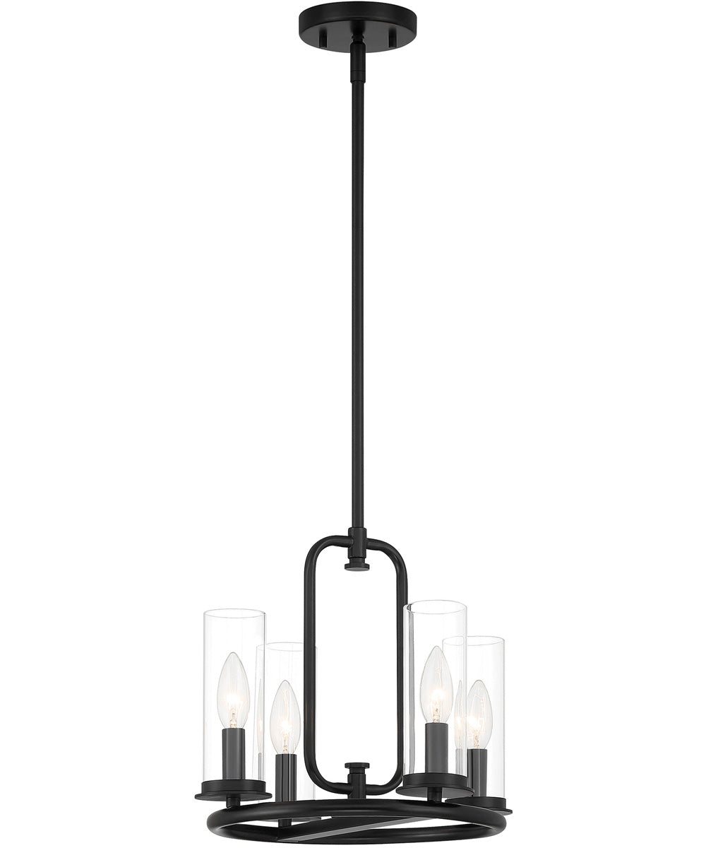 Hudson Heights 4 Light Pendant Convertible Matte Black