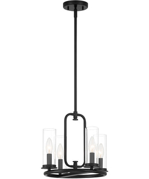 Hudson Heights 4 Light Pendant Convertible Matte Black