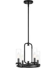 Hudson Heights 4 Light Pendant Convertible Matte Black