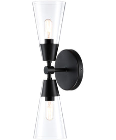 Norro 2 Light Wall Sconce  Matte Black