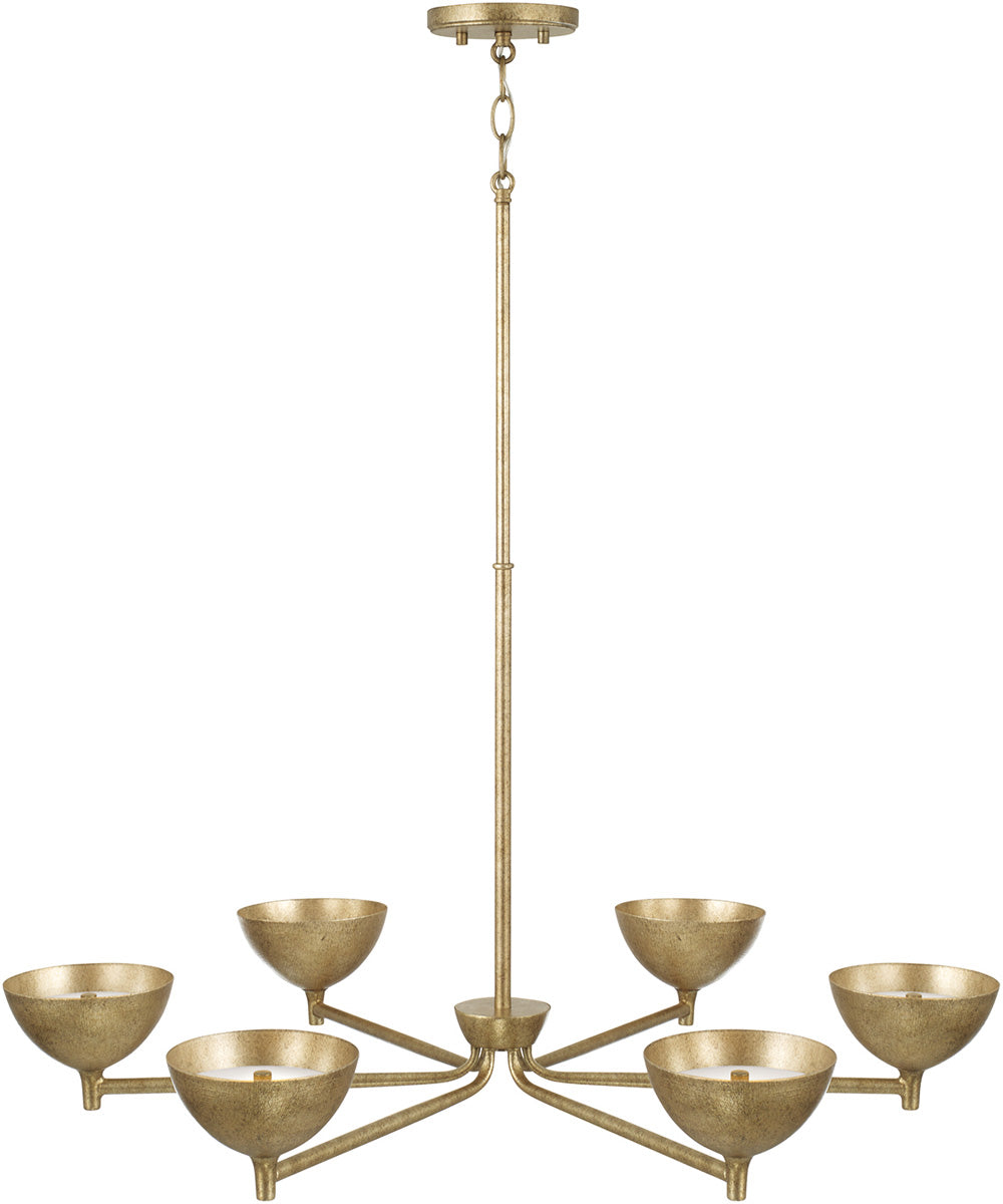 Francesca 6-Light Chandelier Feathered Gold