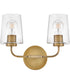 Kline 2-Light Small Two Light Vanity in Heritage Brass