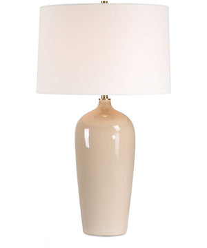 Ceramic Table Lamp with Crackled Gray Glaze