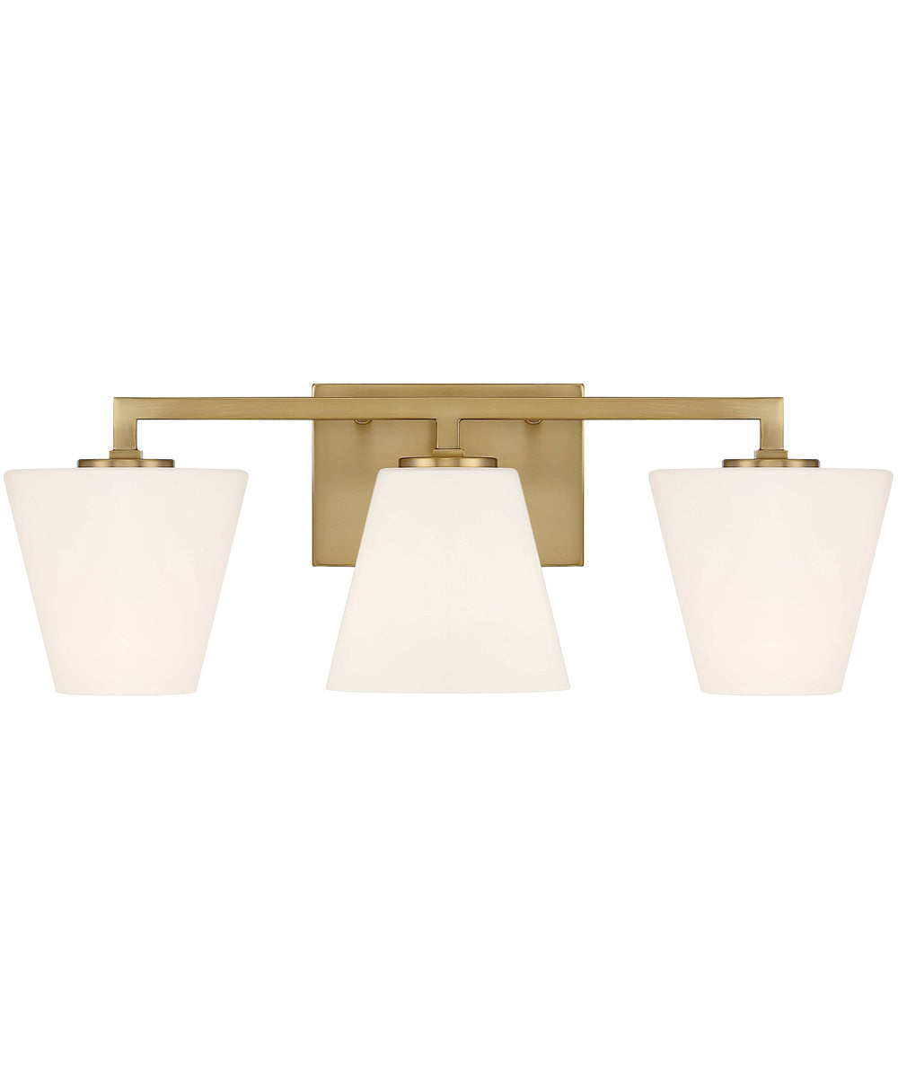 Palmyra 3 Light Vanity Brushed Gold