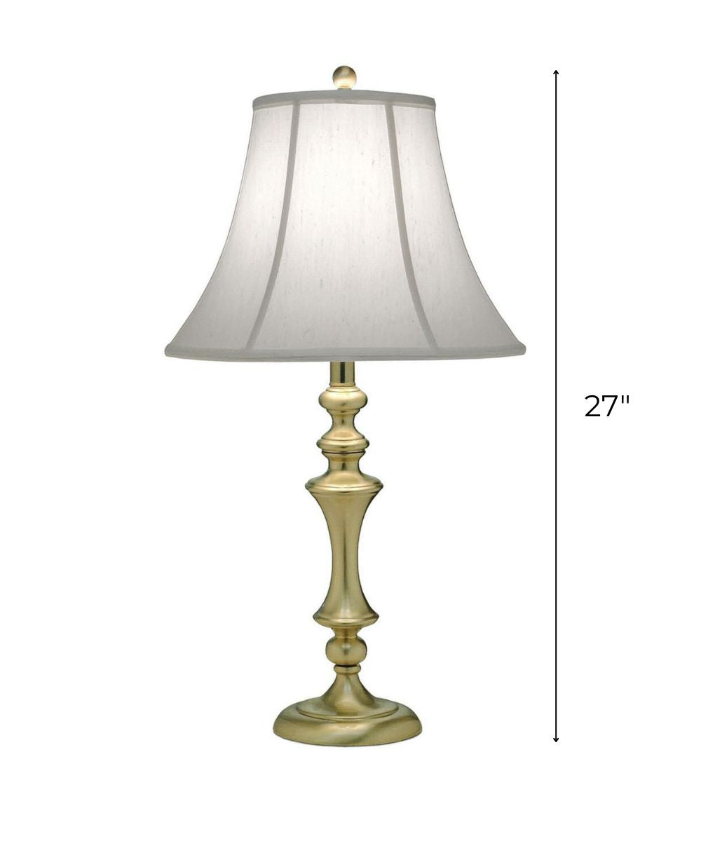 27"H 3-Way Table Lamp Satin Brass