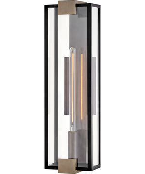 Bergen 1-Light Large Wall Mount Lantern in Black