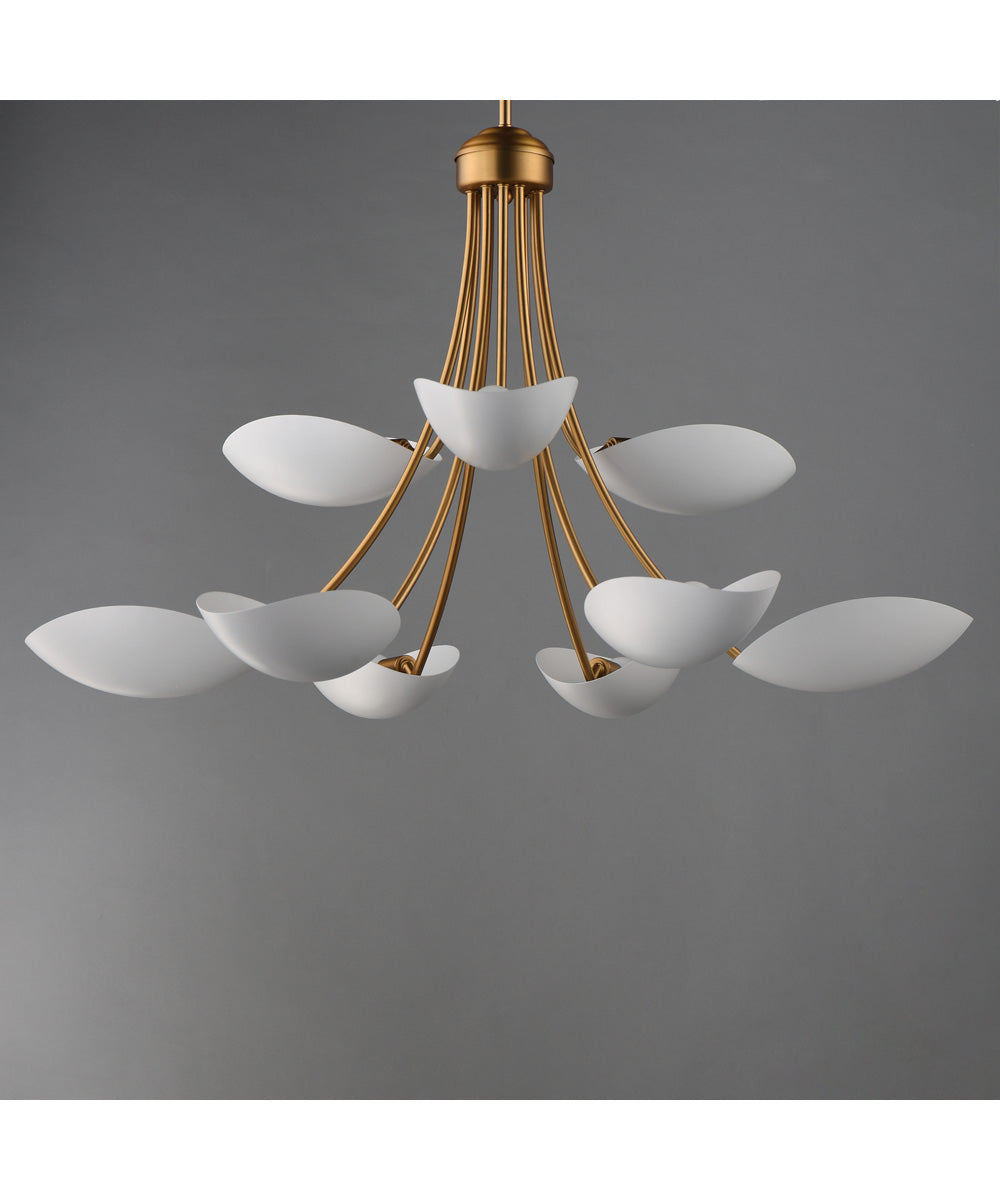 Maris 9-Light Chandelier White/Natural Aged Brass