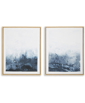 Holport Wall Art Set Set of 2 Blue/White