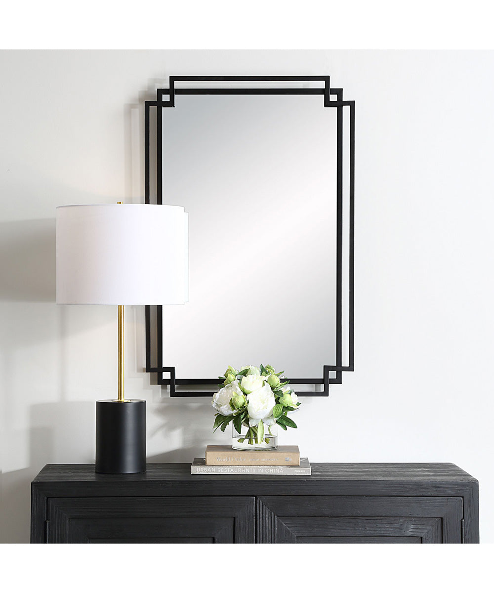 22x34" Wall Mirror in Matte Black