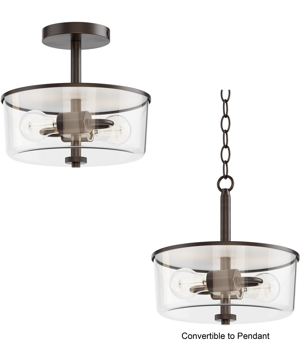 Fuller 2-Light Semi Flush/Pendant Convertible Oil Rubbed Bronze