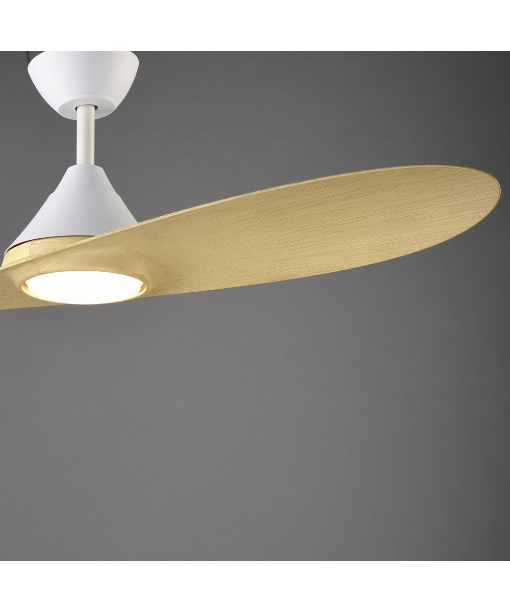 Surf 56 inch 2-Blade Marine Grade Fan w LED Matte White / White Oak
